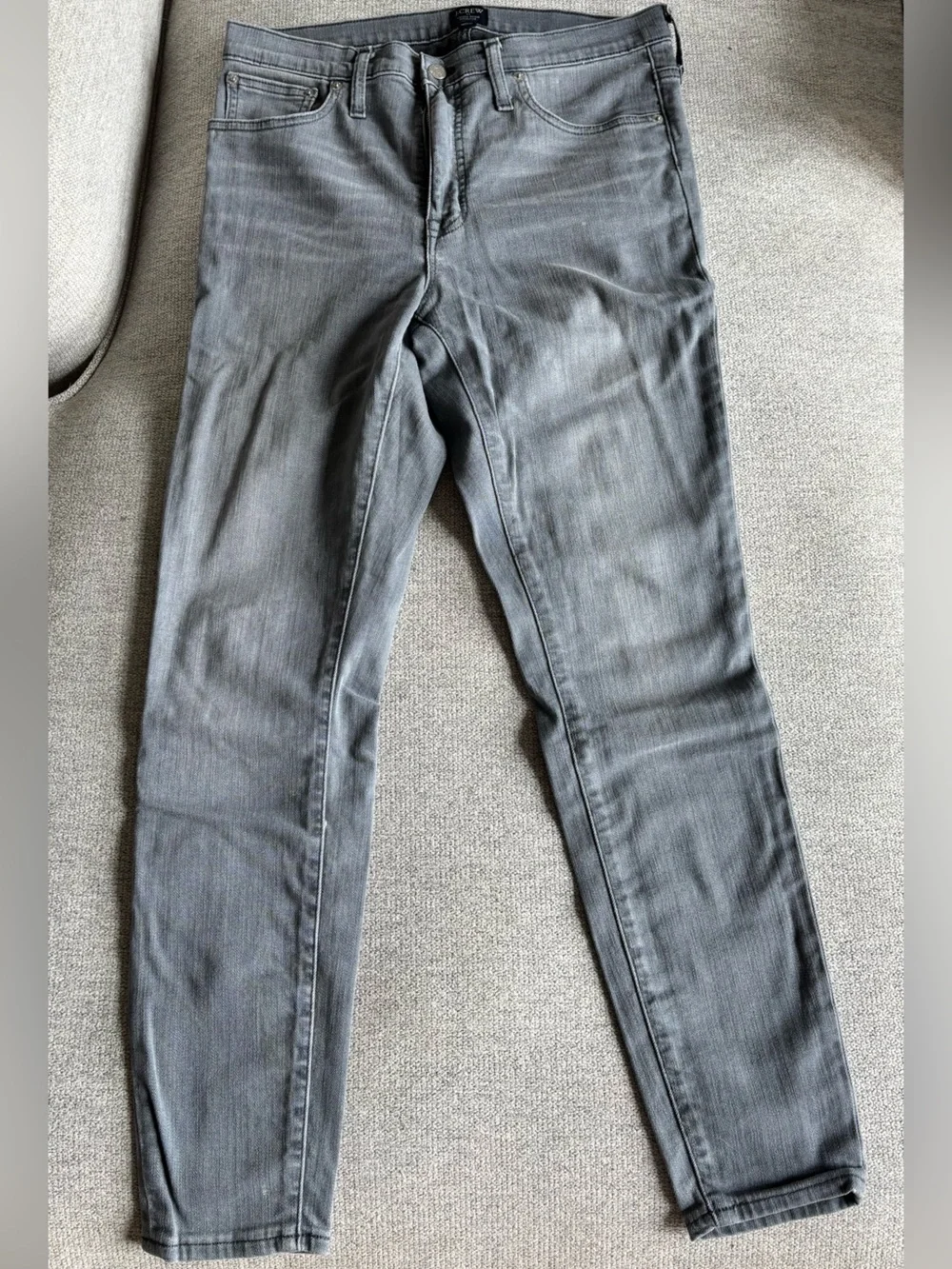 J. Crew High-Rise Slim Jeans — Gray